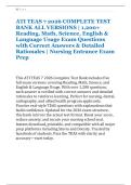 ATI TEAS 7 2026 COMPLETE TEST &NewLine;BANK ALL VERSIONS &vert; 1&comma;200&plus; &NewLine;Reading&comma; Math&comma; Science&comma; English & &NewLine;Language Usage Exam Questions &NewLine;with Correct Answers & Detailed &NewLine;Rationales &vert; Nursing Entrance Exam &NewLine;Prep