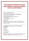 RN ATI Capstone Leadership & Community &NewLine;Health 2026&sol;2027 &ndash; Exam Review&comma; Questions &NewLine;and Answers with Rationales