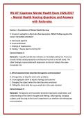 RN ATI Capstone Mental Health Exam 2026&sol;2027 &ndash; Mental Health Nursing Questions and Answers &NewLine;with Rationales 