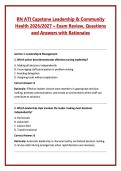 RN ATI Capstone Leadership & Community &NewLine;Health 2026&sol;2027 &ndash; Exam Review&comma; Questions &NewLine;and Answers with Rationales