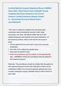 Certified Medical-Surgical Registered Nurse &lpar;CMSRN&rpar; &NewLine;Exam 2026 &vert;&vert; Most Recent Exam 2026&vert;2027 Actual &NewLine;Complete Real Exam Questions And Correct                &NewLine;Answers &lpar;Verified Answers&rpar; Already Graded                           &NewLine;A&plus; &vert; Guaranteed Success&excl;