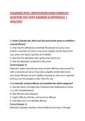 COLORADO POST CERTIFICATION EXAM COMPLETE QUESTION TEST WITH ANSWERS & RATIONALES &vert; 2026&sol;2027