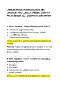 CMPS260 PROGRAMMING PROJECTS 5 & 6 &ndash; Exam Questions and Correct Answers &vert; Study Guide