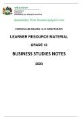 Grade 12 Business Studies Learners Resource Material-2020