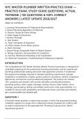 NYC MASTER PLUMBER exams package &mdash; PRACTICE EXAM&comma; STUDY GUIDE QUESTIONS&comma; ACTUAL TESTBANK &vert; 150 QUESTIONS & 100&percnt; CORRECT ANSWERS &vert; LATEST UPDATE 2026&sol;2027