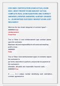 CON 3990V CERTIFICATION EXAM ACTUAL EXAM &NewLine;2026 &vert;&vert; MOST RECENT EXAM 2026&vert;2027 ACTUAL &NewLine;COMPLETE REAL EXAM QUESTIONS AND CORRECT &NewLine;ANSWERS &lpar;VERIFIED ANSWERS&rpar; ALREADY GRADED &NewLine;A&plus; &vert; GUARANTEED SUCCESS&excl;&excl; NEWEST EXAM &vert;JUST &NewLine;RELEASED&excl;&excl;