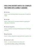 WGU C960 DISCRETE MATH II OA COMPLETE&NewLine;TEST PAPER WITH CORRECT ANSWERS&NewLine;