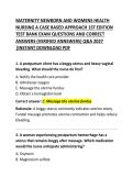 MATERNITY&comma; NEWBORN & WOMEN&rsquo;S HEALTH NURSING&colon; A CASE-BASED APPROACH&comma; 1ST EDITION &ndash; Exam Questions and Correct Answers