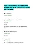 WGU C960 DISCRETE MATHEMATICS II&NewLine;EXAM SCRIPT WITH VERIFIED QUESTIONS&NewLine;AND ANSWERS