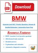 BMW Associate Level ASE &vert; Practice Questions&comma; Answers & Detailed Rationales &vert; Automotive Exam Prep