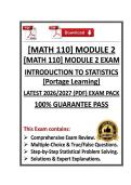 MATH 110 Module 2 Exam - Introduction to Statistics Portage Learning - Latest &lpar;26&sol;27&rpar; &lpar;PDF&rpar; 