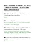WGU C963 AMERICAN POLITICS AND THE US&NewLine;CONSTITUTION EXAM ACTUAL QUESTIONS&NewLine;AND CORRECT ANSWERS