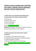 OPENSTAX CLINICAL NURSING SKILLS &ndash; Questions and Correct Answers &vert; Comprehensive Study Guid