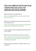 WGU C963 AMERICAN POLITICS AND THE US&NewLine;CONSTITUTION EXAM ACTUAL TEST&NewLine;QUESTIONS AND SOLVED ANSWERS
