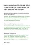 WGU C963 AMERICAN POLITICS AND THE US&NewLine;CONSTITUTION EXAM COMPREHENSIVE TEST&NewLine;PAPER QUESTIONS AND SOLUTIONS