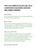 WGU C963 AMERICAN POLITICS AND THE US&NewLine;CONSTITUTION EXAM REVIEW QUESTIONS&NewLine;AND CORRECT ANSWERS&NewLine;