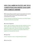 WGU C963 AMERICAN POLITICS AND THE US&NewLine;CONSTITUTION EXAM UPDATED EXAM SCRIPT&NewLine;WITH COMPLETE ANSWERS