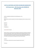ALPP CLC Certified Lactation Counselor Exam 2026 &vert; 100&plus; Practice Questions with Answers & Detailed Rationales