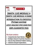 MATH 110 Module 4 Exam - Introduction to Statistics Portage Learning - Latest &lpar;26&sol;27&rpar; &lpar;PDF&rpar; 