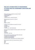 WGU E010 FOUNDATIONS OF PROGRAMMING&NewLine;&lpar;PYTHON&rpar; PRACTICE ASSESSMENT QUESTIONS AND&NewLine;ANSWERS