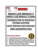 MATH 110 Module 5 Exam - Introduction to Statistics Portage Learning - Latest &lpar;26&sol;27&rpar; &lpar;PDF&rpar; 
