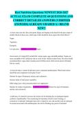 Hesi Nutrition Questions NEWEST 2026-2027 ACTUAL EXAM COMPLETE 60 QUESTIONS AND CORRECT DETAILED ANSWERS &lpar;VERIFIED ANSWERS&rpar; ALREADY GRADED A&plus; BRAND NEW&excl;&excl;
