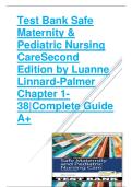 Test Bank for Safe Maternity & Pediatric Nursing Care 2nd Edition by Luanne Linnard-Palmer & Gloria Haile Coats &vert; Chapters 1&ndash;38 &vert; ISBN 9780803697348