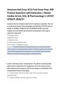 American Red Cross ACLS Final Exam Prep&colon; 300 &NewLine;Practice Questions with Rationales &vert; Master &NewLine;Cardiac Arrest&comma; ECG&comma; & Pharmacology&vert;&vert; LATEST &NewLine;UPDATE 2026&sol;27