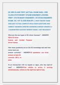 DC 3RD CLASS TEST &lpar;ACTUAL EXAM 2026&rpar; &vert; 3RD &NewLine;CLASS STATIONARY STEAM ENGINEER LICENSE &NewLine;PREP &vert; STATIONARY ENGINEER &vert; STATION ENGINEER  &NewLine;EXAM &vert; DC 1ST CLASS BOILER &vert;&vert; MOST RECENT EXAM &NewLine;2026&vert;2027 ACTUAL COMPLETE REAL EXAM QUESTIONS AND &NewLine;CORRECT ANSWERS &lpar;V