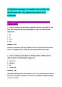 ATI RN Pharmacology Proctored EXAM LATEST 300 &NewLine;QUESTIONS AND 100- Verified ANSWERS JUST &NewLine;RELEASED 