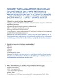 AUXILIARY FLOTILLA LEADERSHIP COURSE EXAM&comma; &NewLine;COMPREHENSIVE QUESTIONS AND VERIFIED &NewLine;ANSWERS QUESTIONS WITH ACCURATE ANSWERS &NewLine;&vert; GET IT RIGHT &vert;&excl; &vert;&vert; LATEST UPDATE 2026&sol;27