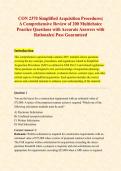 CON 2370 Simplified Acquisition Procedures&vert; A Comprehensive Review of 200 Multichoice Practice Questions with Accurate Answers with Rationales&vert; Pass Guaranteed&NewLine;