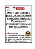 MATH 110 Module 6 Exam - Introduction to Statistics Portage Learning - Latest &lpar;26&sol;27&rpar; &lpar;PDF&rpar; 