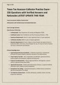 Texas Tax Assessor-Collector Practice Exam&ndash; 250 Questions with Verified Answers and Rationales