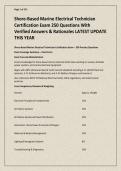 Shore-Based Marine Electrical Technician Certification Exam 250 Questions With Verified Answers &