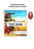 Farm Management 10th Edition &NewLine;by Ronald Kay Chapters 1 to 22 Covered