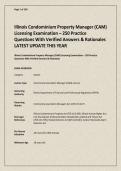 Illinois Condominium Property Manager &lpar;CAM&rpar; Licensing Examination &ndash; 250 Practice Questions With
