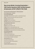New Jersey Barber Licensing Examination &ndash; 250 Practice Questions With Verified Answers & Rationale