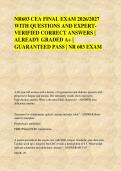NR603 CEA FINAL EXAM 2026&sol;2027 &NewLine;WITH QUESTIONS AND EXPERT&NewLine;VERIFIED CORRECT ANSWERS &vert; &NewLine;ALREADY GRADED A&plus; &vert; &NewLine;GUARANTEED PASS &vert; NR 603 EXAM