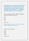 HESI A2 MATH ACTUAL EXAM 2026 &vert;&vert; MOST RECENT &NewLine;EXAM 2026&vert;2027 ACTUAL COMPLETE REAL EXAM &NewLine;QUESTIONS AND CORRECT ANSWERS &lpar;VERIFIED &NewLine;ANSWERS&rpar; ALREADY GRADED A&plus;   &vert; GUARANTEED &NewLine;SUCCESS&excl;&excl; NEWEST EXAM &vert; JUST RELEASED&excl;&excl; 