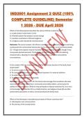 IND2601 Assignment 2 QUIZ &lpar;100&percnt; COMPLETE GUIDELINE&rpar; Semester 1 2026 - DUE April 2026