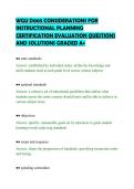 WGU D005 CONSIDERATIONS FOR&NewLine;INSTRUCTIONAL PLANNING&NewLine;CERTIFICATION EVALUATION QUESTIONS&NewLine;AND SOLUTIONS GRADED A&plus;