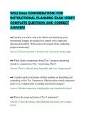 WGU D005 CONSIDERATIONS FOR&NewLine;INSTRUCTIONAL PLANNING EXAM SCRIPT&NewLine;COMPLETE QUESTIONS AND CORRECT&NewLine;ANSWERS