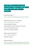 WGU D005 CONSIDERATIONS FOR&NewLine;INSTRUCTIONAL PLANNING TEST PAPER&NewLine;FULL QUESTIONS AND VERIFIED&NewLine;SOLUTIONS