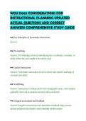 WGU D005 CONSIDERATIONS FOR&NewLine;INSTRUCTIONAL PLANNING UPDATED&NewLine;ACTUAL QUESTIONS AND CORRECT&NewLine;ANSWERS COMPREHENSIVE STUDY GUIDE