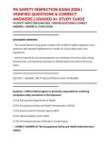 PA SAFETY INSPECTION EXAM 2026 &vert; VERIFIED QUESTIONS & CORRECT ANSWERS &vert; GRADED A&plus; STUDY GUIDE