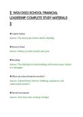 WGU D023 SCHOOL FINANCIAL&NewLine;LEADERSHIP COMPLETE STUDY MATERIALS 