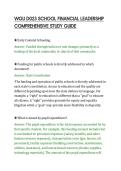 WGU D023 SCHOOL FINANCIAL LEADERSHIP&NewLine;COMPREHENSIVE STUDY GUIDE&NewLine;