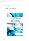 Test Bank for Foundations of Maternal-Newborn and Women's Health Nursing&comma; 8th Edition by Murray et al&period; &vert; Chapters 1&ndash;28