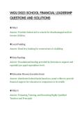 WGU D023 SCHOOL FINANCIAL LEADERSHIP&NewLine;QUESTIONS AND SOLUTIONS&NewLine;